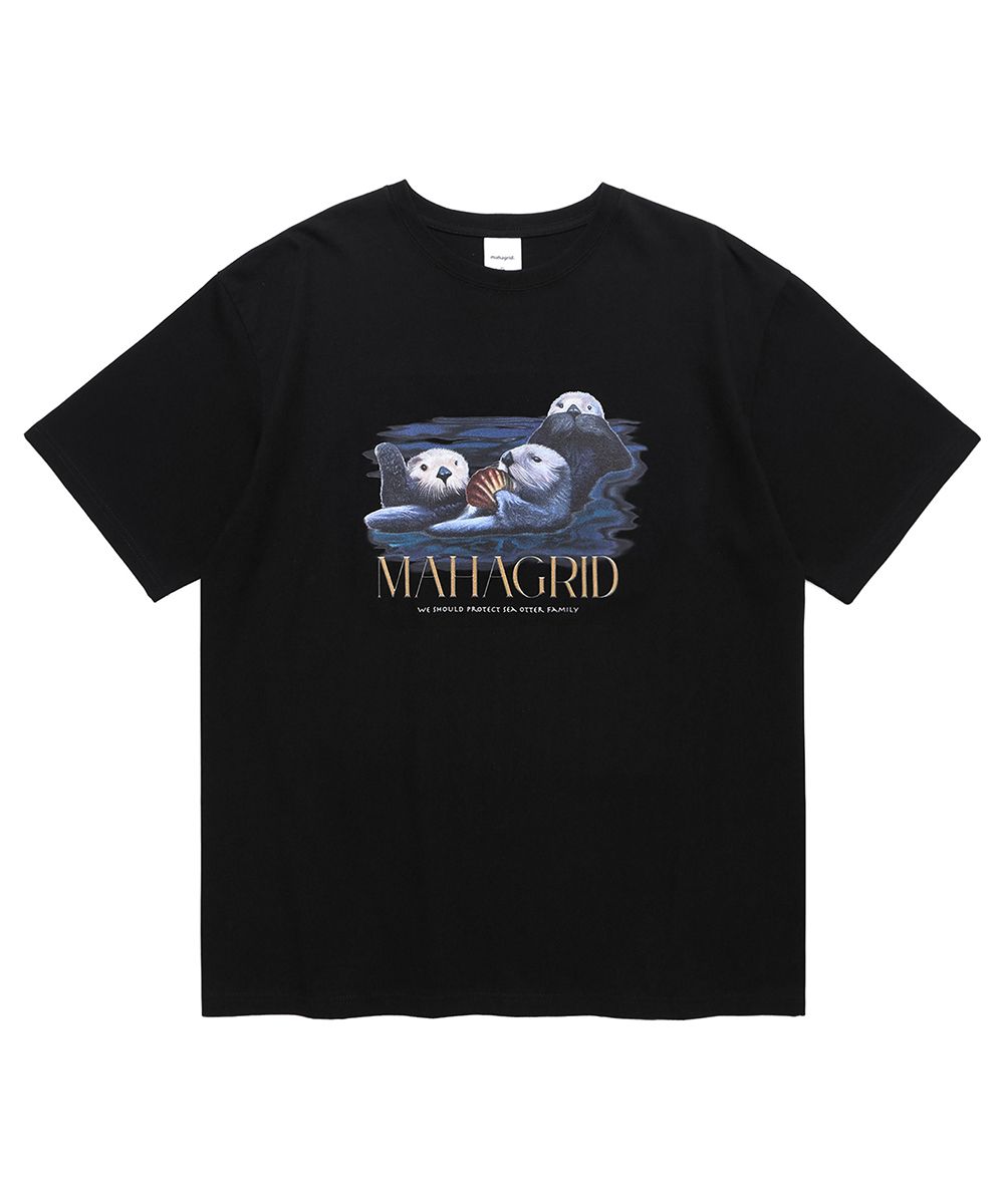 MUSINSA | MAHAGRID SEA OTTER FAMILY TEE BLACK(MG2CMMT515A)