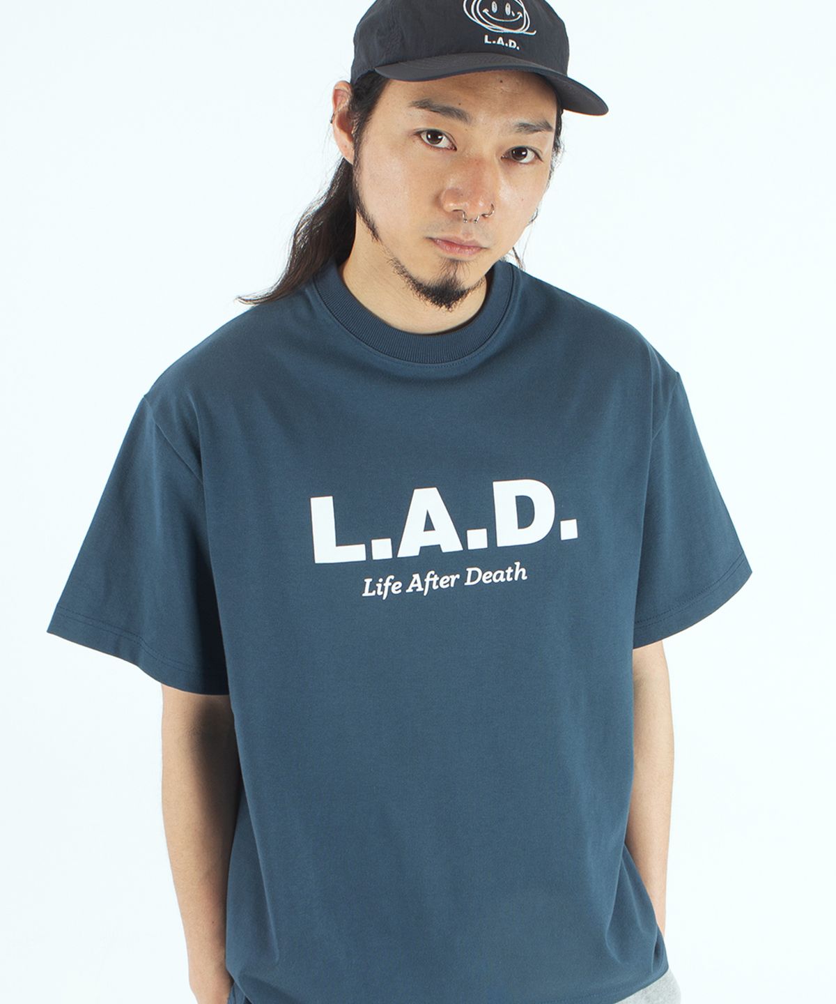 라드(LAD) LAD401 OG 로고 헤비웨이트 반팔 - 네이비
