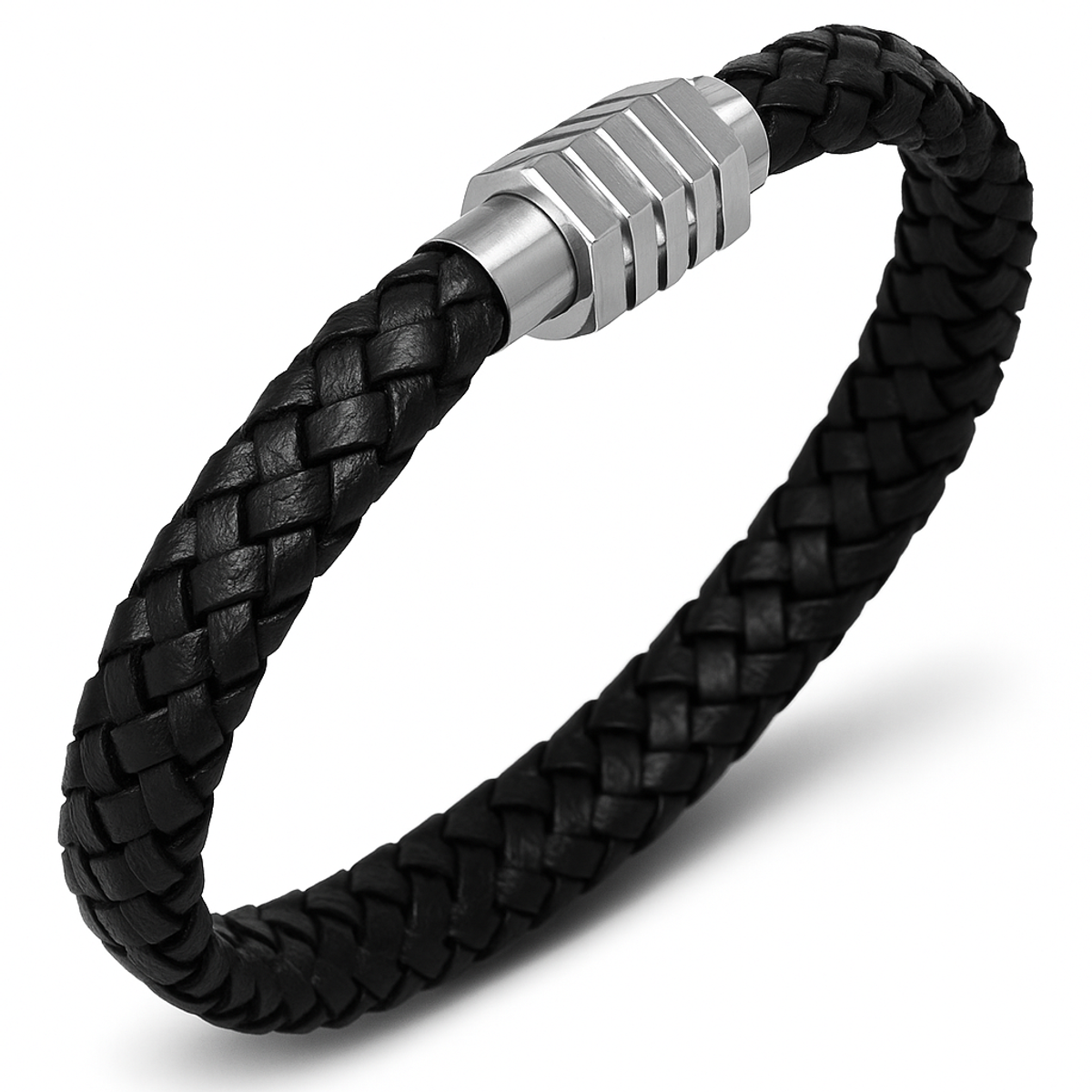 마크-4(MARK-4) LEATHER BRACELET (HEXAGONAL CLASP)