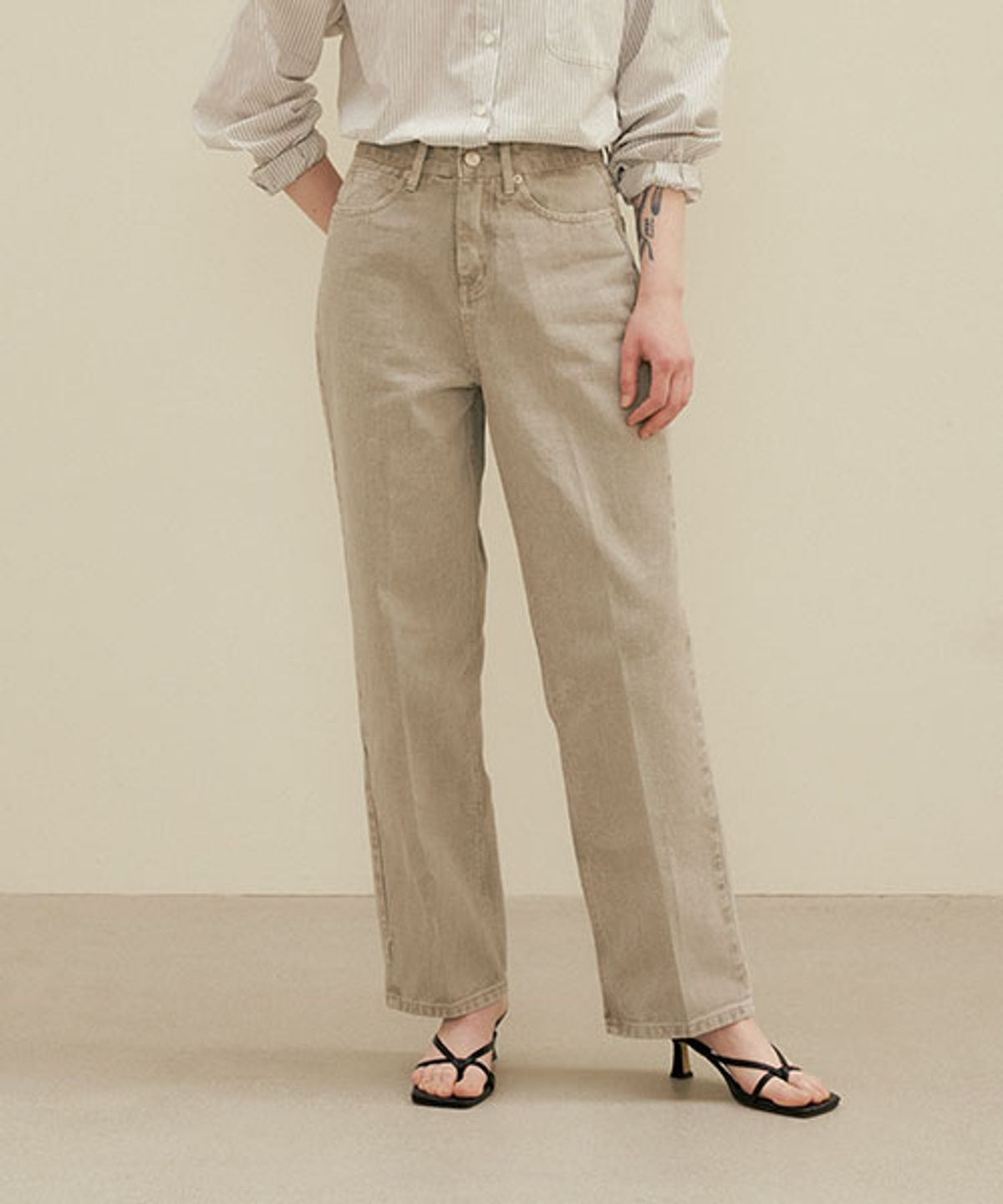 링서울(LINGSEOUL) essential dyeing denim pants-grey