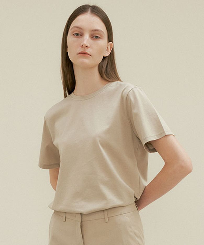 supima silket cotton top-khaki