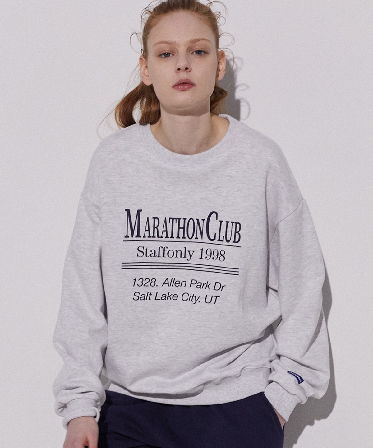 스텝온리(STAFFONLY) ALLEN PARK SWEATSHIRTS (MELANGE WHITE)