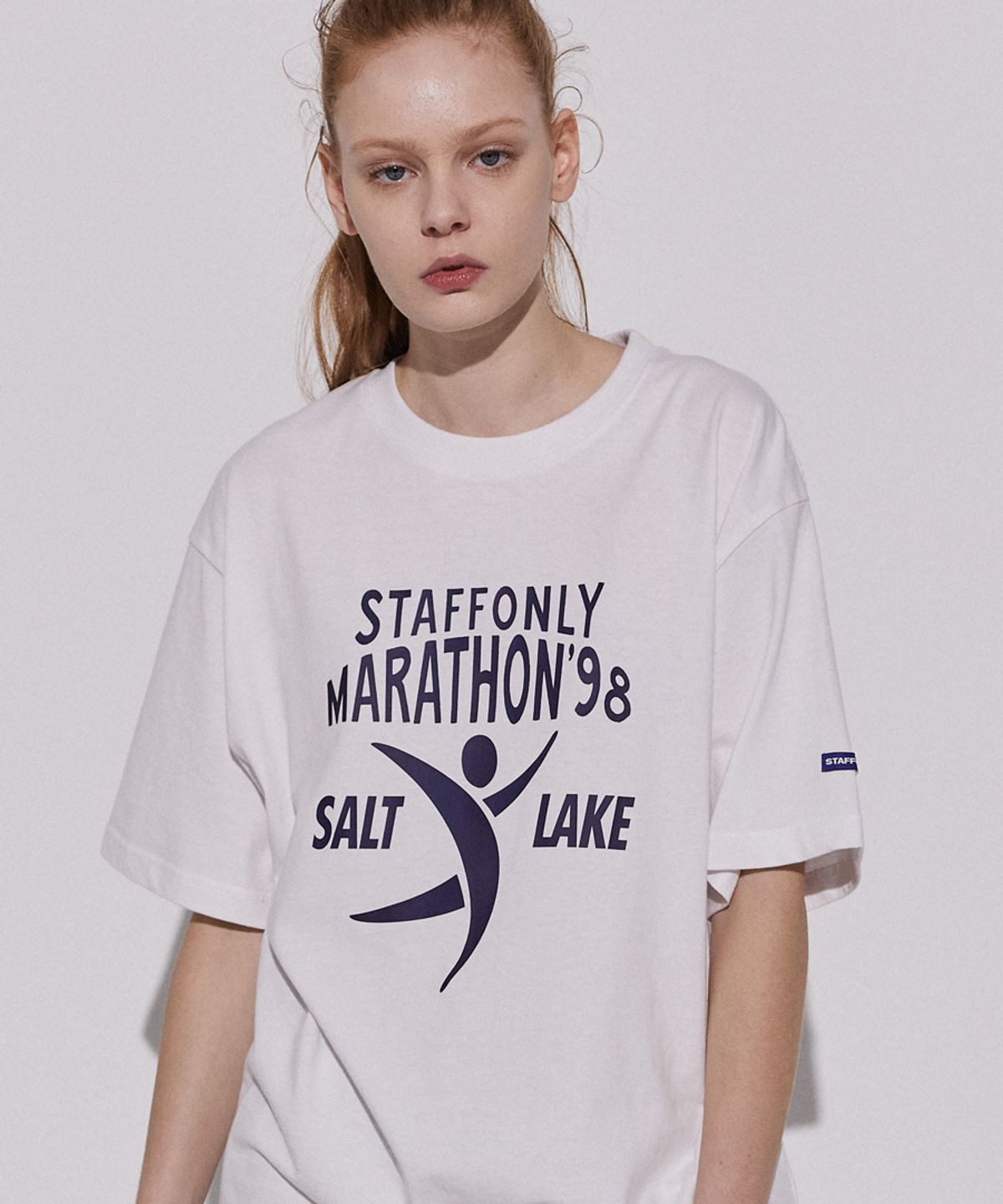 스텝온리(STAFFONLY) FINISH LINE FRONT TEE (WHITE)