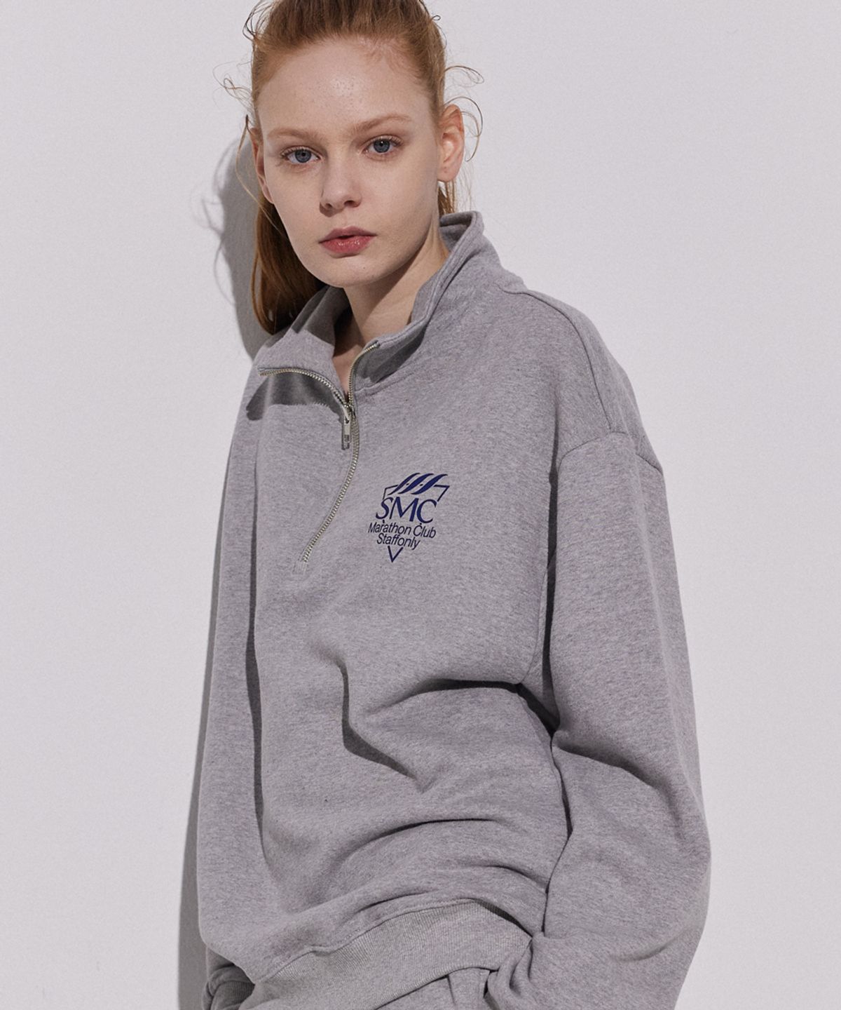 스텝온리(STAFFONLY) TORCHLIGHT HALF ZIP-UP (MELANGE GREY)