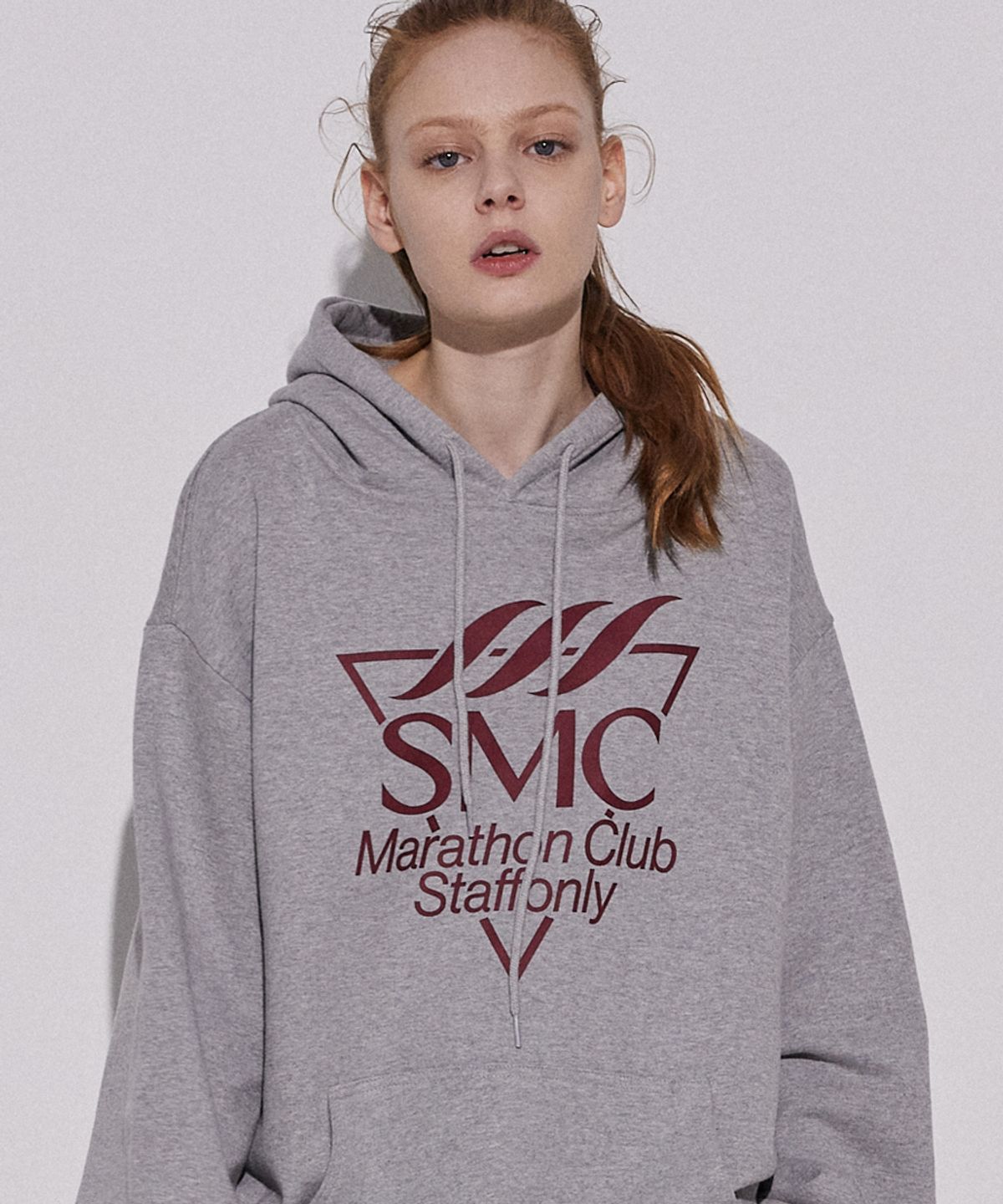스텝온리(STAFFONLY) TORCHLIGHT FRONT HOODIE (MELANGE GREY)