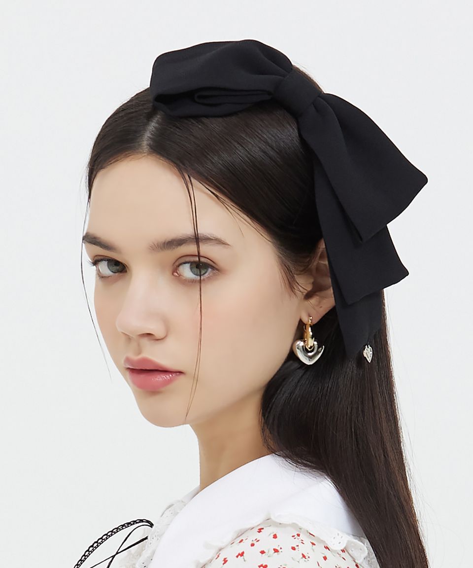 ヘアアクセサリー Unbalanced King Ribbon Hairpin MUSINSA | VVV Unbald King Ribbon Hairpin _ Black