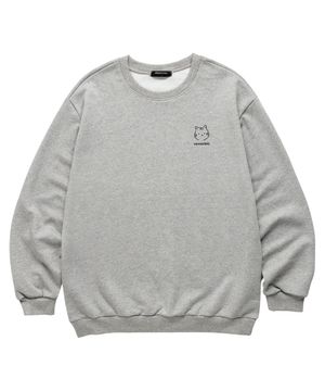 야옹이 맨투맨 (VNDTS408) 멜란지그레이