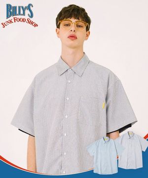 Billys Oversized Stripe Shirts(GRAY)