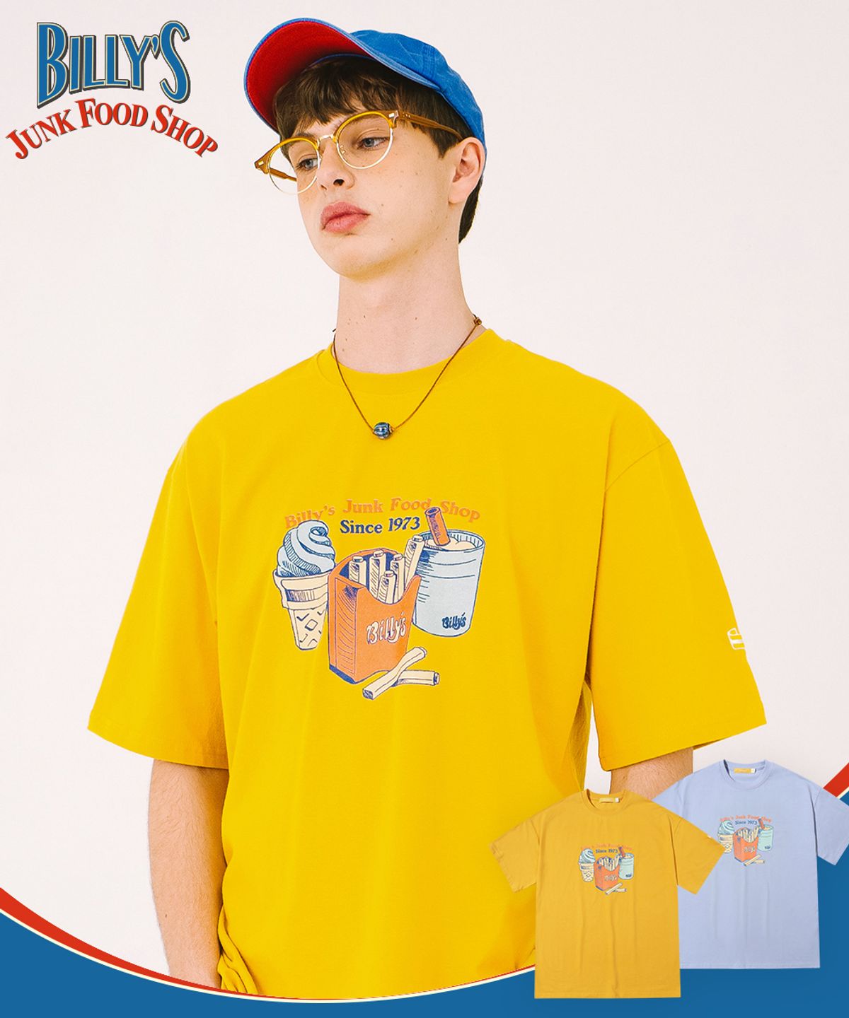 메인부스(MAINBOOTH) Billys Fast Food T-shirt(YELLOW)