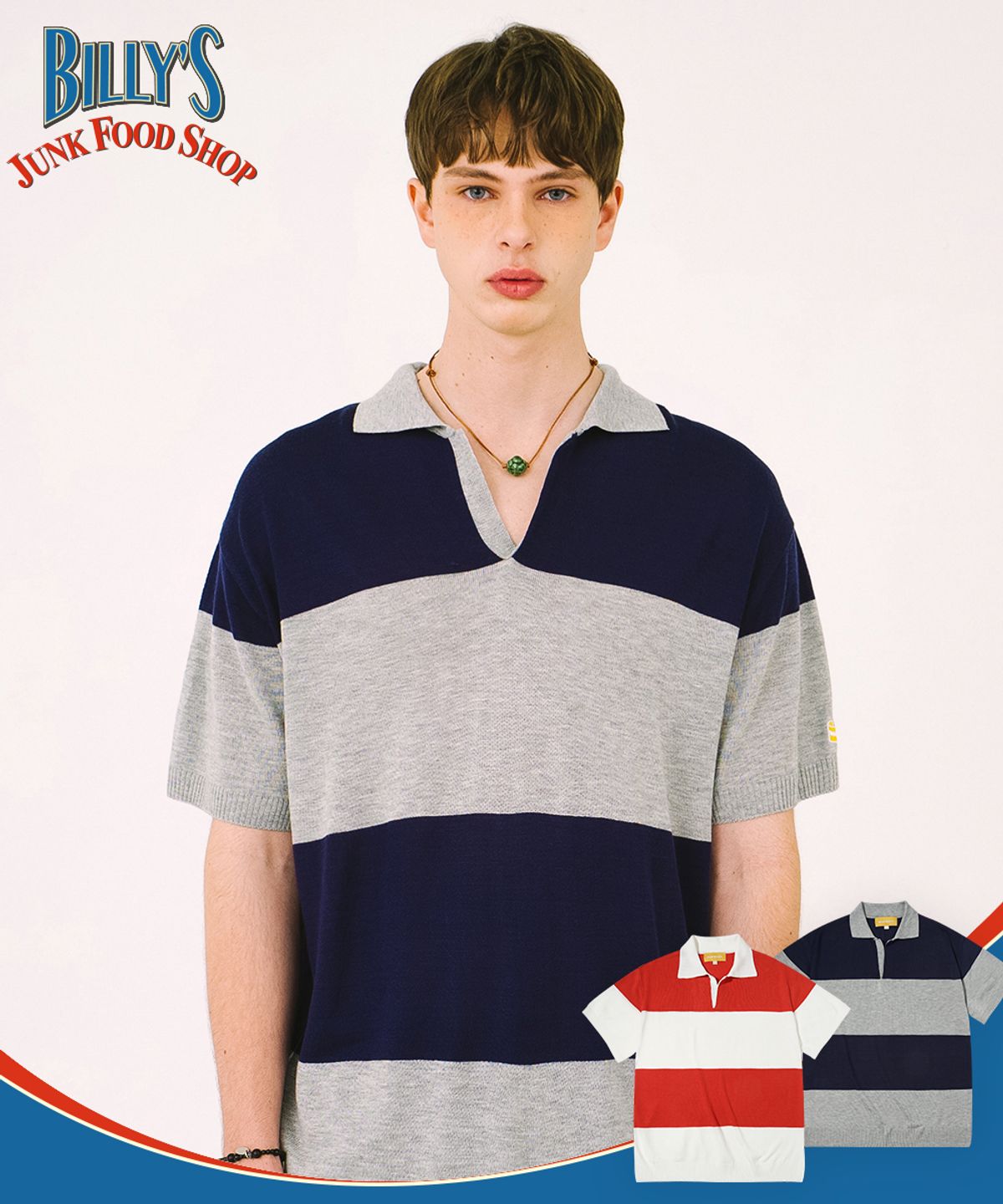 메인부스(MAINBOOTH) Billys Block Sweater(BLUE)