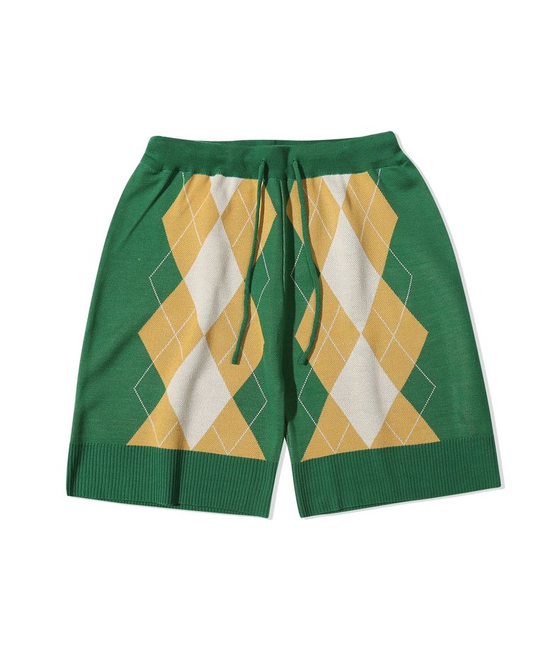 Billys Argyle Knit Shorts(GREEN)