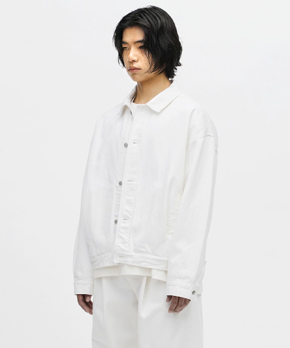 에러스익셉티드(ERRORS EXCEPTED) JK02 플리츠 데님자켓 (White)