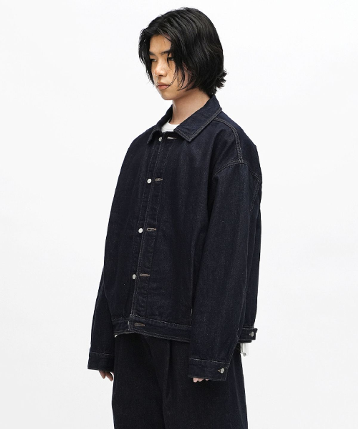 에러스익셉티드(ERRORS EXCEPTED) EE07 플리츠 데님자켓 (Indigo)
