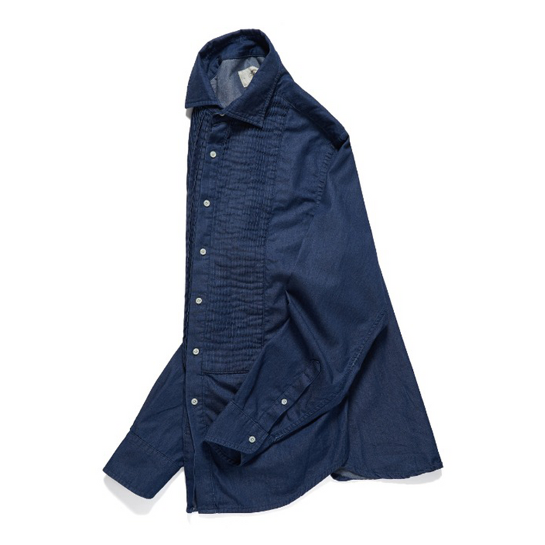DENIM TUXEDO SHIRTS_DARK BLUE