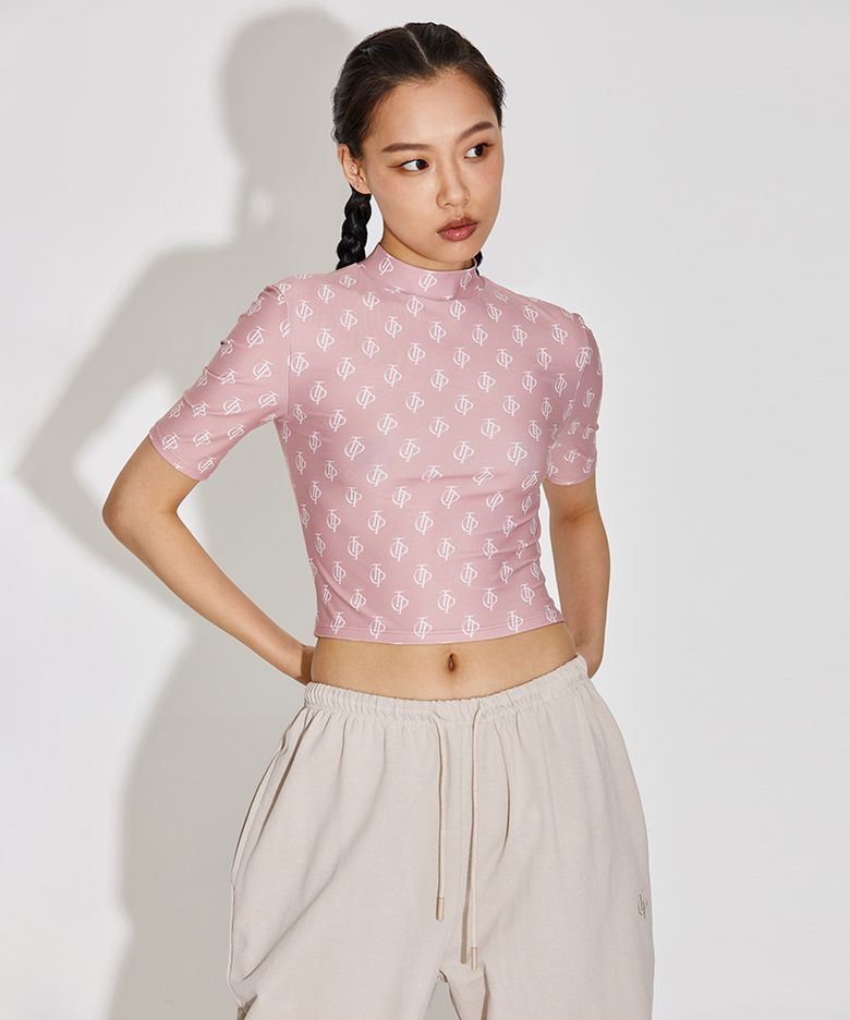 TG PRINTED MOCK S/S TOP_T216TP139