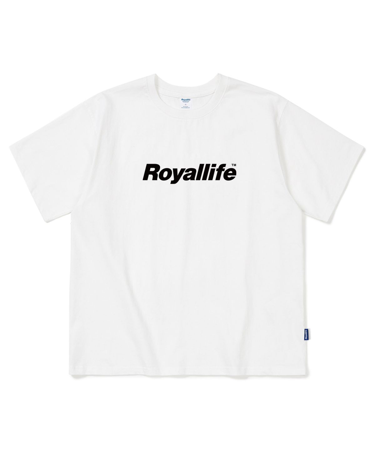 로얄라이프(ROYALLIFE) RL1010 오리지널 로고 반팔티 - 화이트 블랙