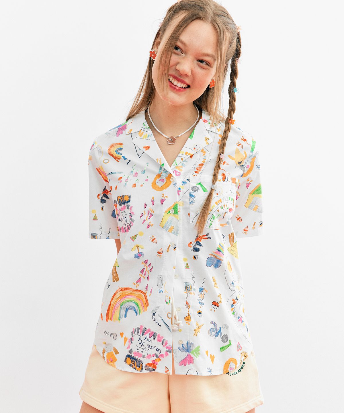 준준스페이스(JUNEJUNE SPACE) Painting  Shirts_Ivory(페인팅 셔츠-아이보리)