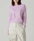 우먼즈 릴렉스드 크루 넥 긴소매 티셔츠 [라일락]