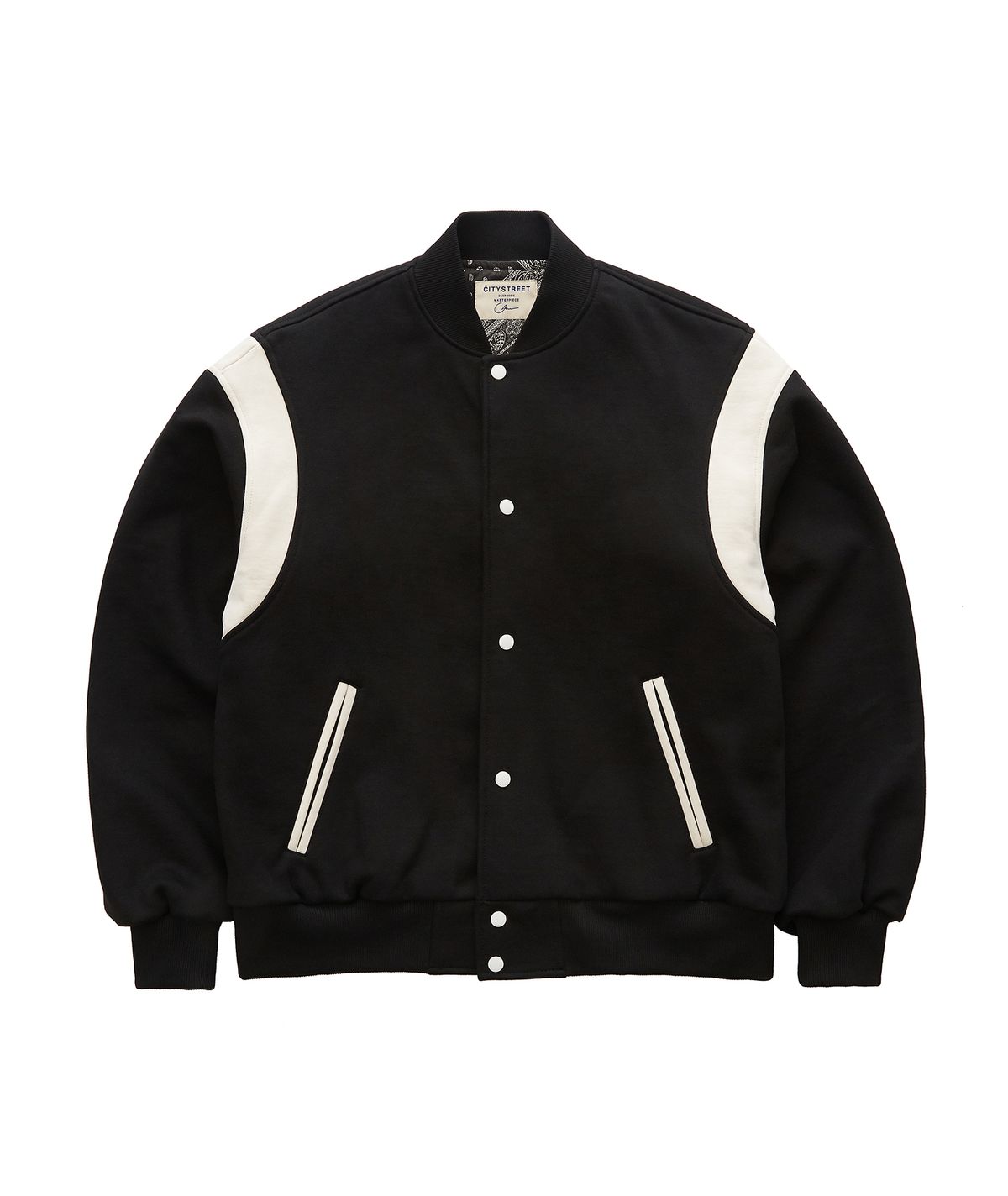 시티스트리트(CITY STREET) VINTAGE HEAVY COTTON VARSITY JACKET - BLACK