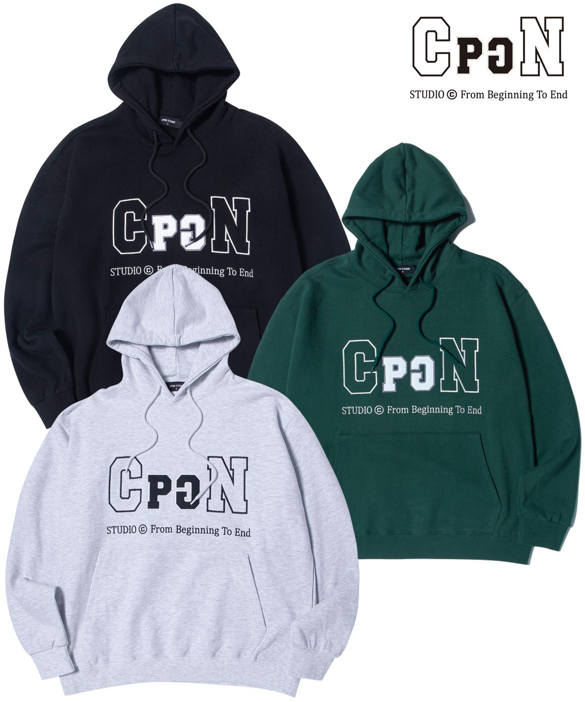 꼼파뇨(CPGN STUDIO) CpgN 아플리케 자수 후드티