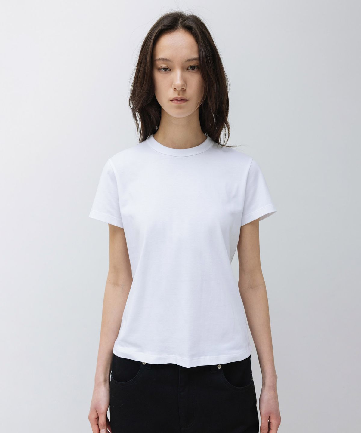 인사일런스 우먼(INSILENCE WOMEN) W 수피마 코튼 프리미엄 티셔츠 WHITE