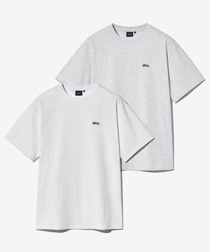 [16수 코마사] 2PACK 스몰아치 반팔티셔츠 화이트/라이트그레이