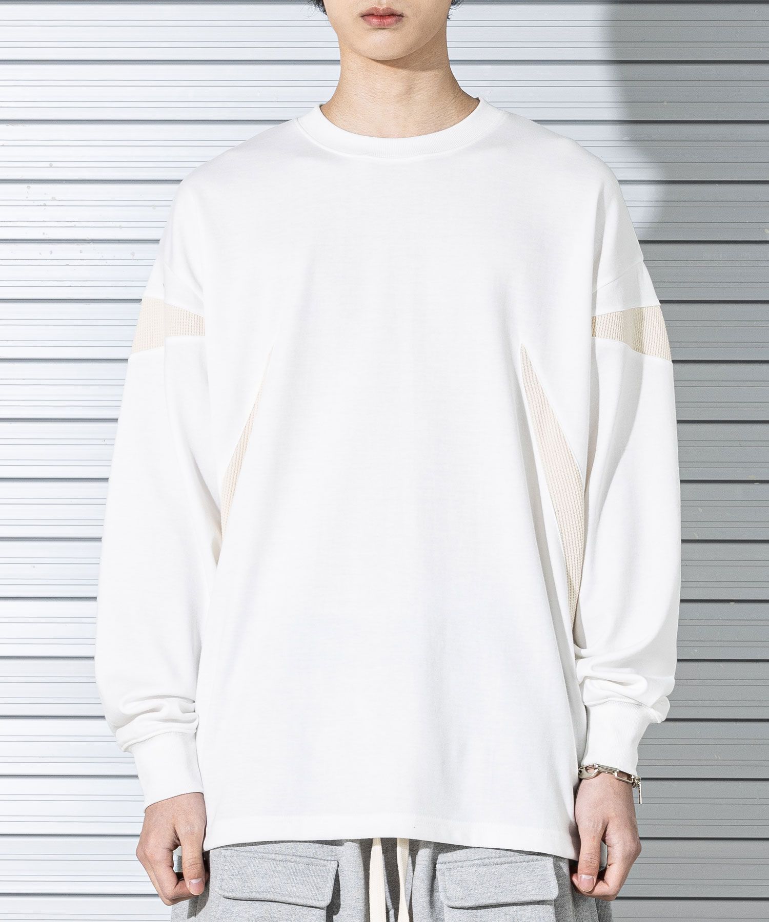 【massnoun】22SS★ THORN WAFFLE LONG SLEEVES MUSINSA | MASSNOUN Thorn Waffle Long T-Shirt MSTLS001-WT