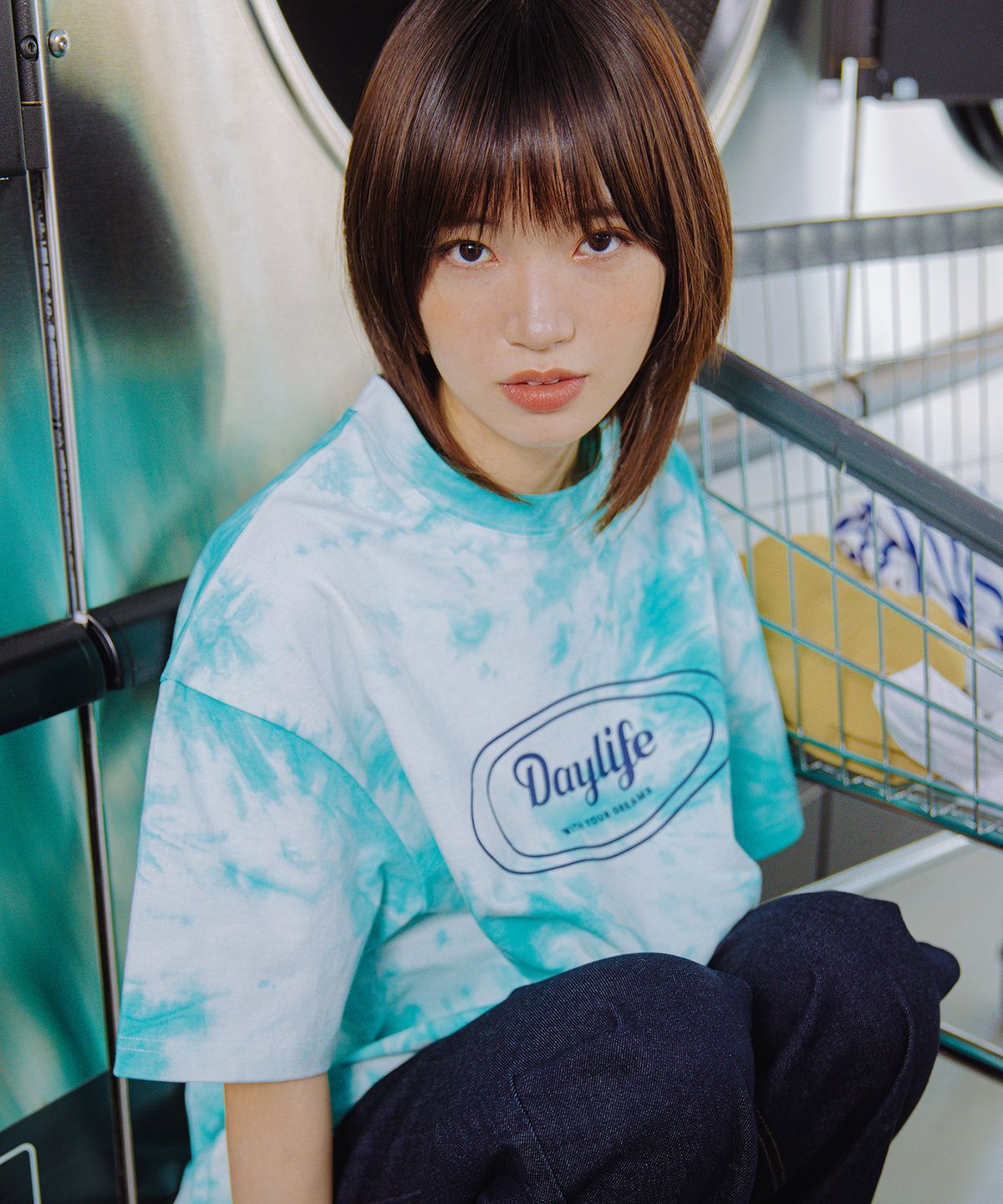 데이라이프(DAYLIFE) 시그니처 로고 하프 티셔츠 (민트)
