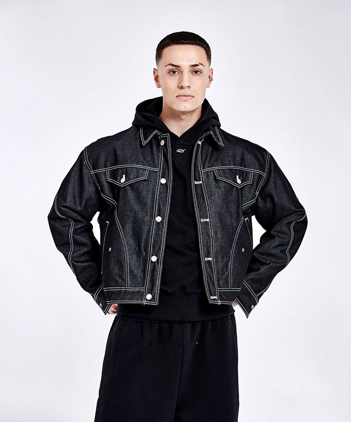 51퍼센트(51PERCENT) Tunnel Lining denim Jacket - Black - 사이즈... 무신사 51퍼센트(51PERCENT)  Tunnel Lining denim Jacket - Black... 