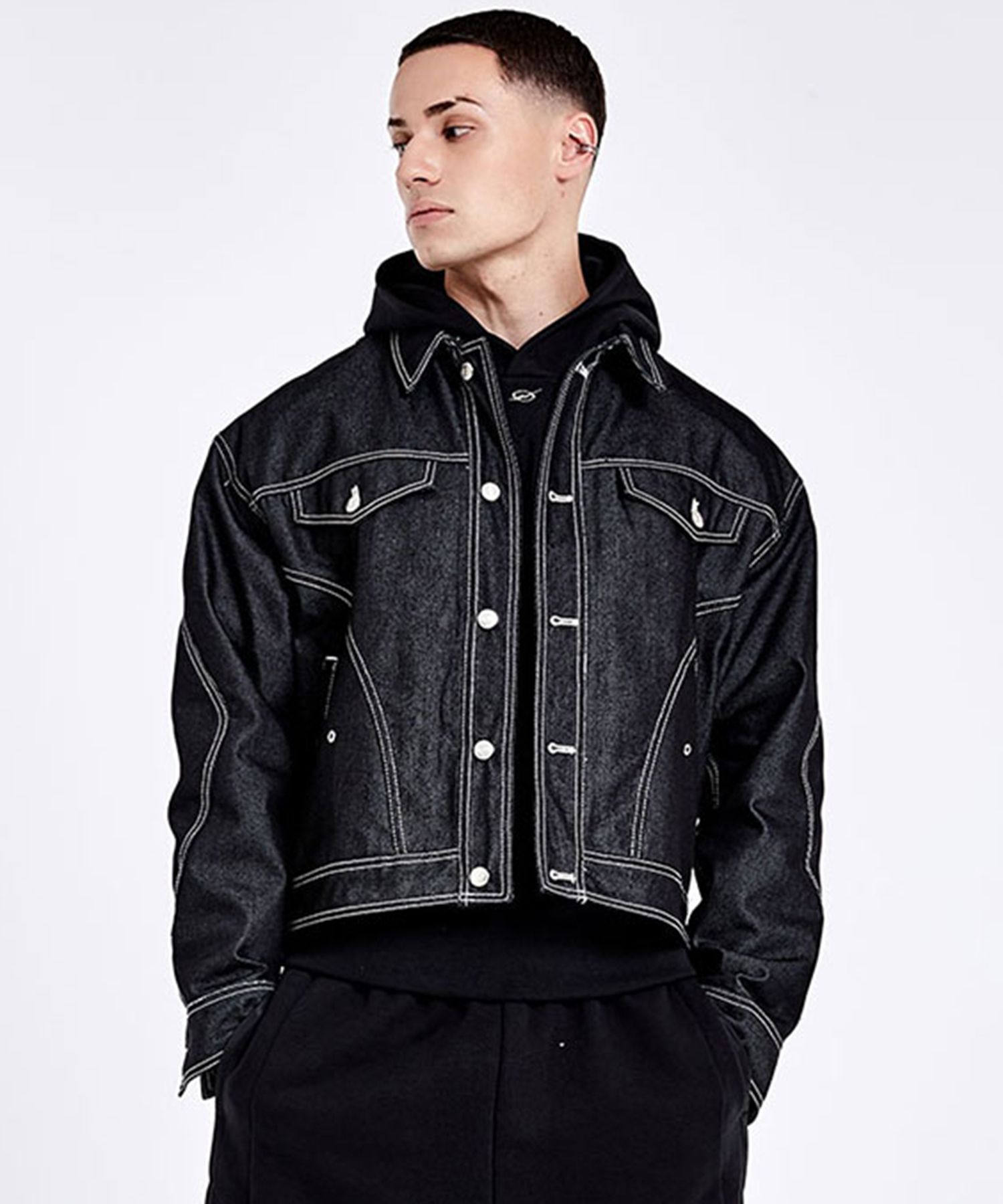 ジャケット・アウター (51percent) Tunnel Lining denim Jacket MUSINSA | 51PERCENT Tunnel Lining denim Jacket - Black