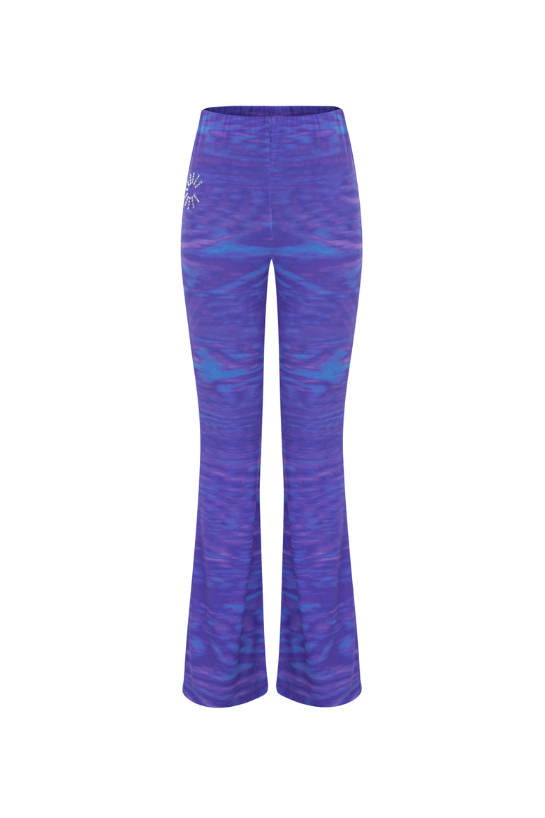 Wavy Rhinestone Pants Purple