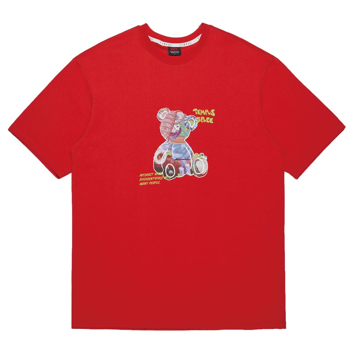 템푸스스튜디오(TEMPUS STUDIO) SPACE BEAR BIG LOGO T-SHIRTS [RED]