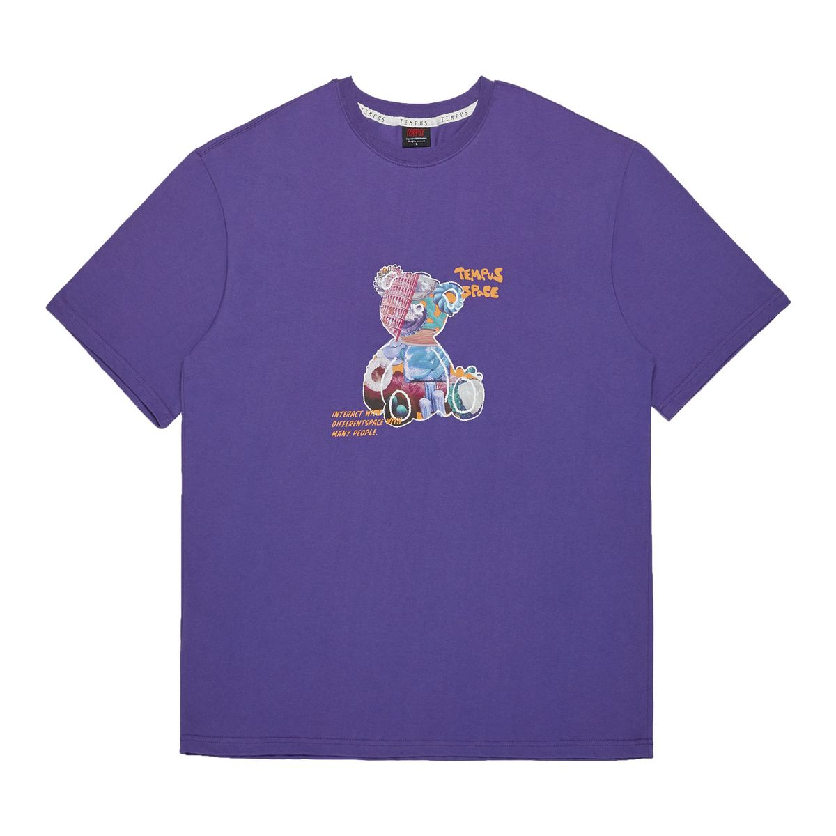 템푸스스튜디오(TEMPUS STUDIO) SPACE BEAR BIG LOGO T-SHIRTS [PURPLE]