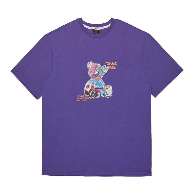 SPACE BEAR BIG LOGO T-SHIRTS [PURPLE]