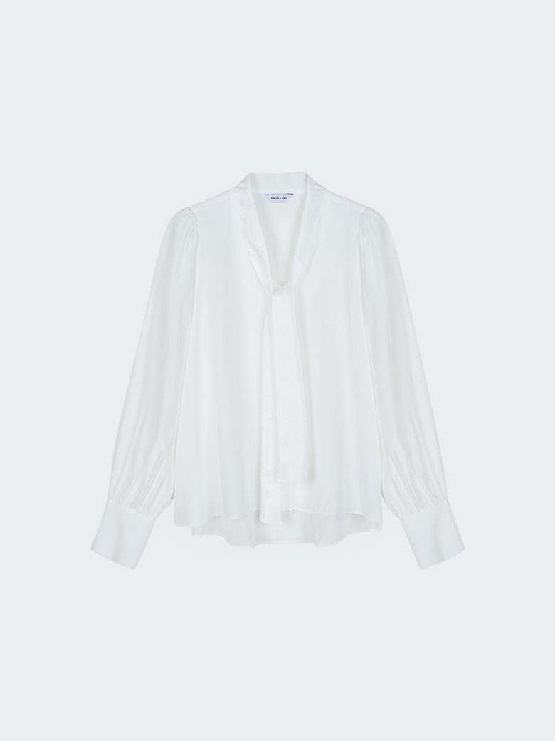 SHINE TIE BLOUSE WHITE