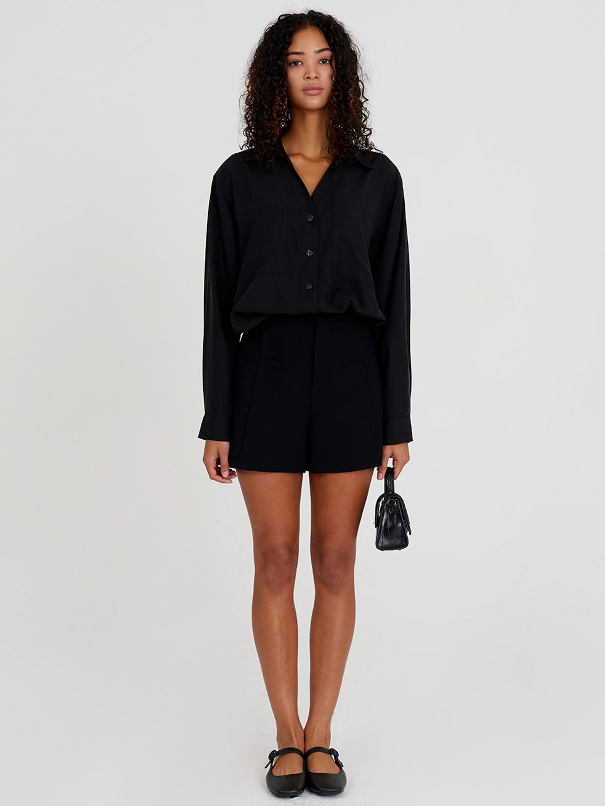 해브레스(HAVELESS) POCKET TENCEL BLOUSE BLACK