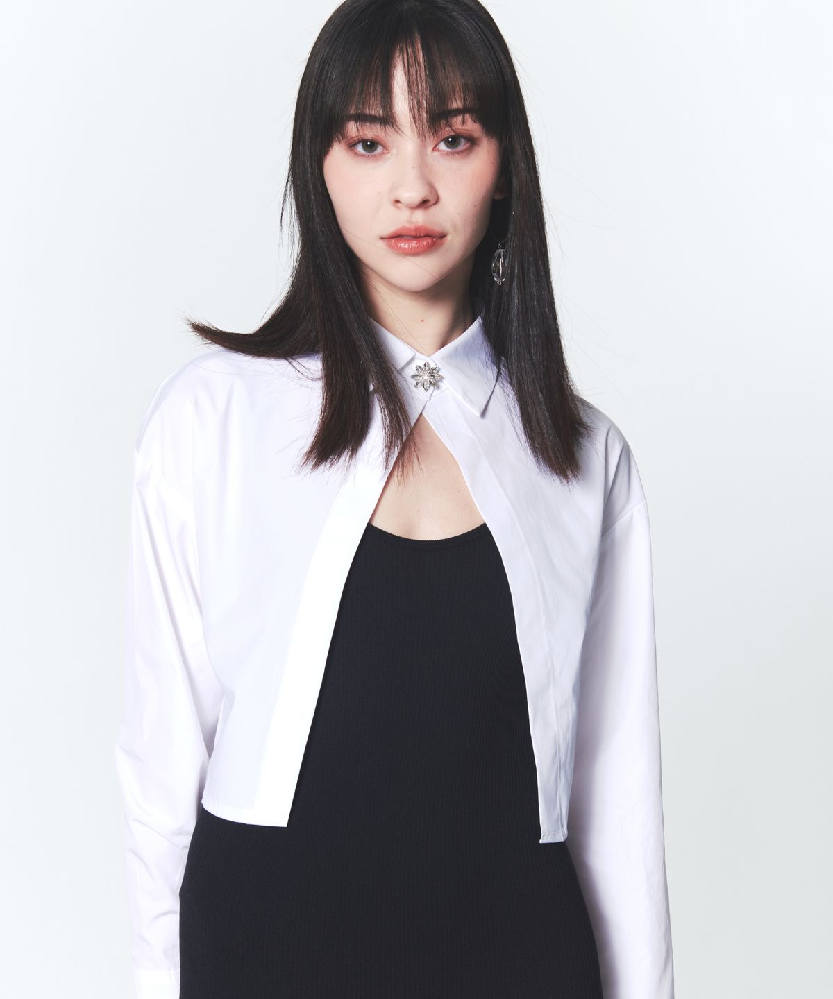 인프랩(INPREP) Crystal Single Button Shirt White