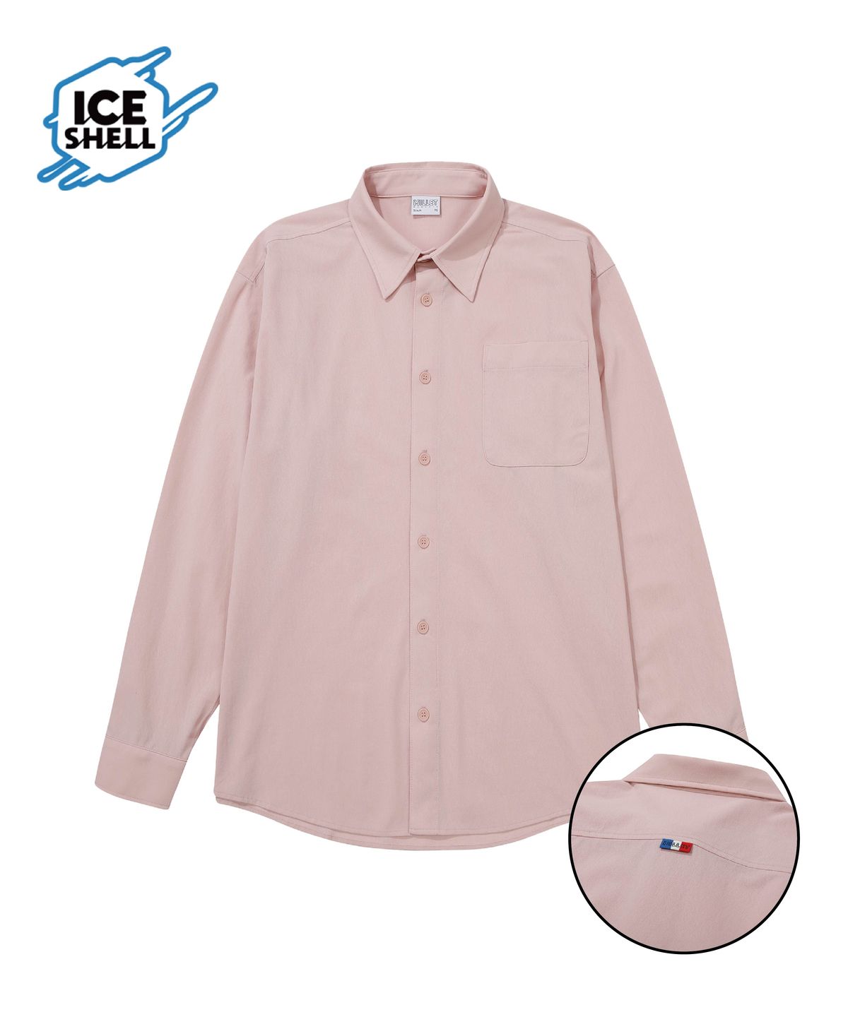 밀레 클래식(MILLET CLASSIC) MCC LONG SLEEVE ICE SHELL SHIRTS_STANDARD FIT LT/PINK