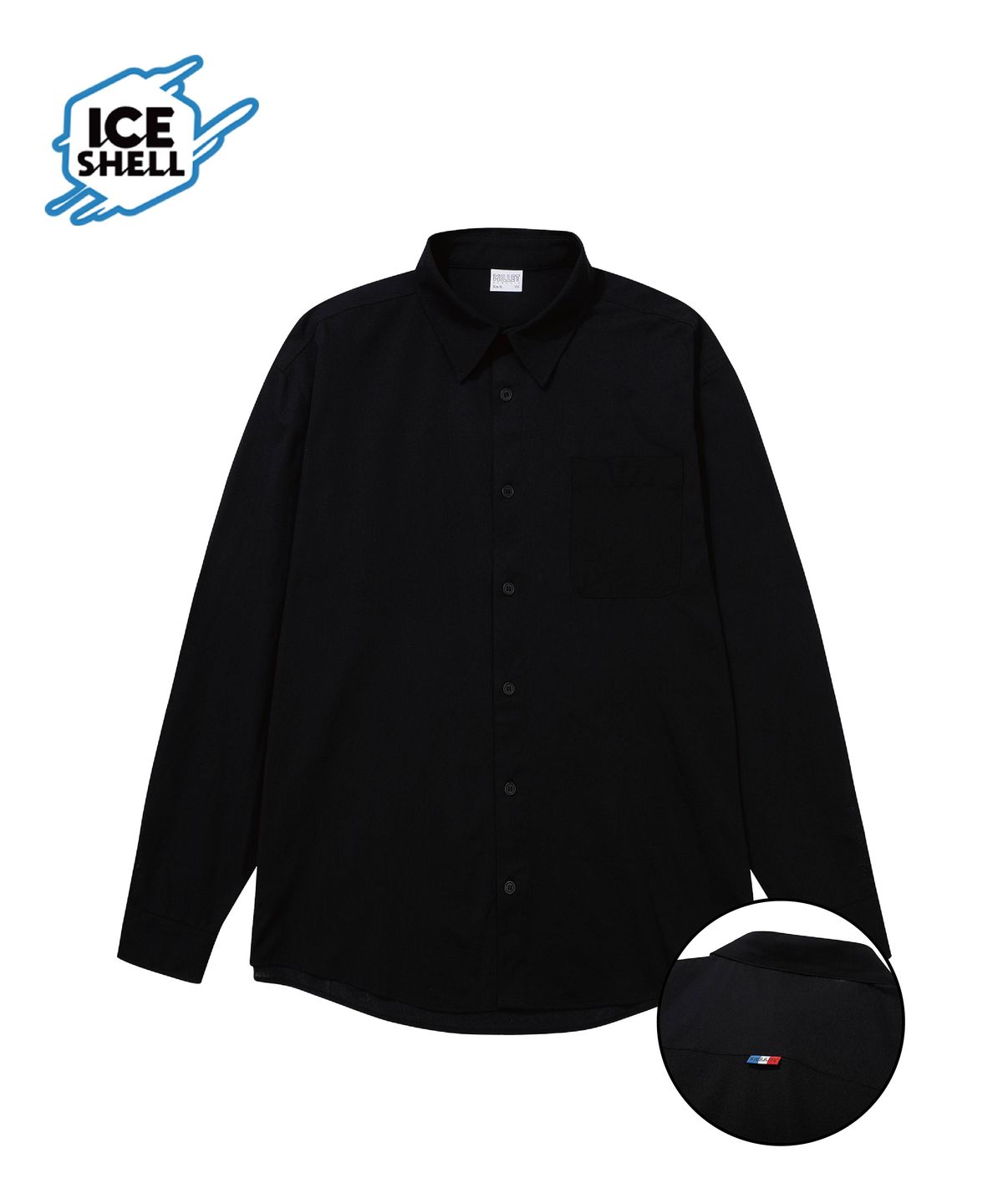 밀레 클래식(MILLET CLASSIC) MCC LONG SLEEVE ICE SHELL SHIRTS_STANDARD FIT BLACK
