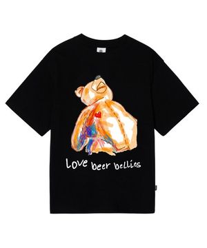 벨리베어 오버핏 반팔 티셔츠_블랙