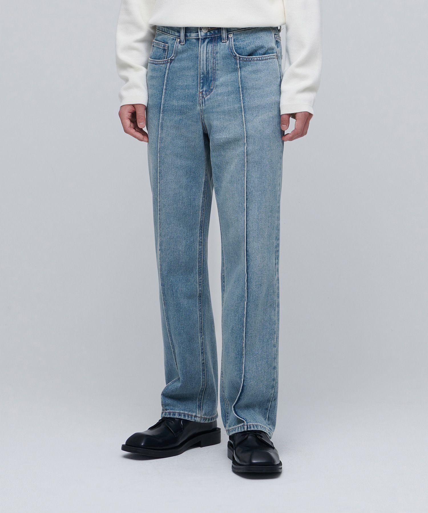 ★MUSINSA STANDARD★ Pin tuck regular fit denim pants washed MUSINSA | MUSINSA STANDARD PINTUCK REGULAR FIT DENIM PANTS