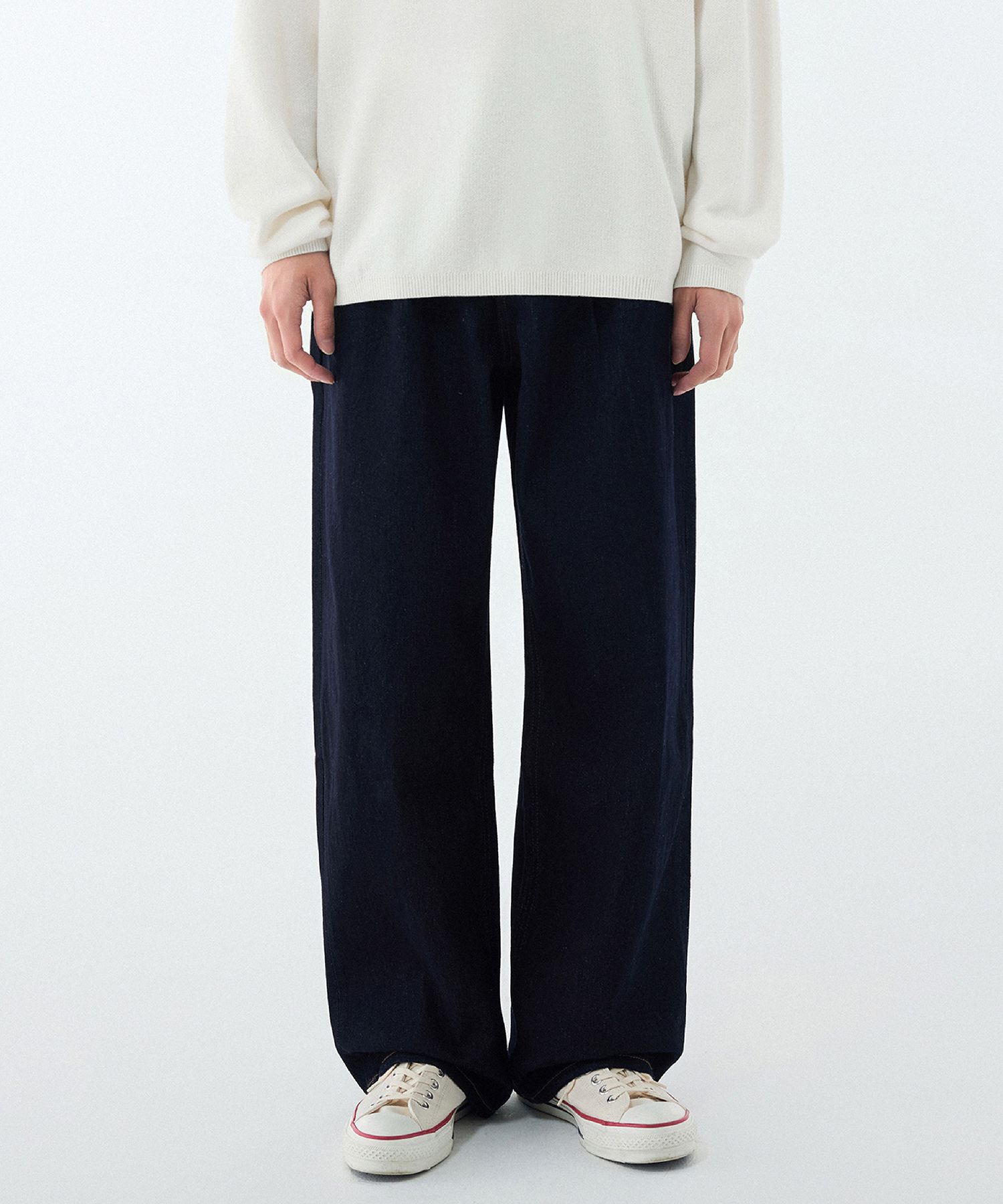 ★MUSINSA STANDARD★ Deep tuck wide denim pants deep indigo MUSINSA | MUSINSA STANDARD Two Tuck Wide Denim Pants [Deep