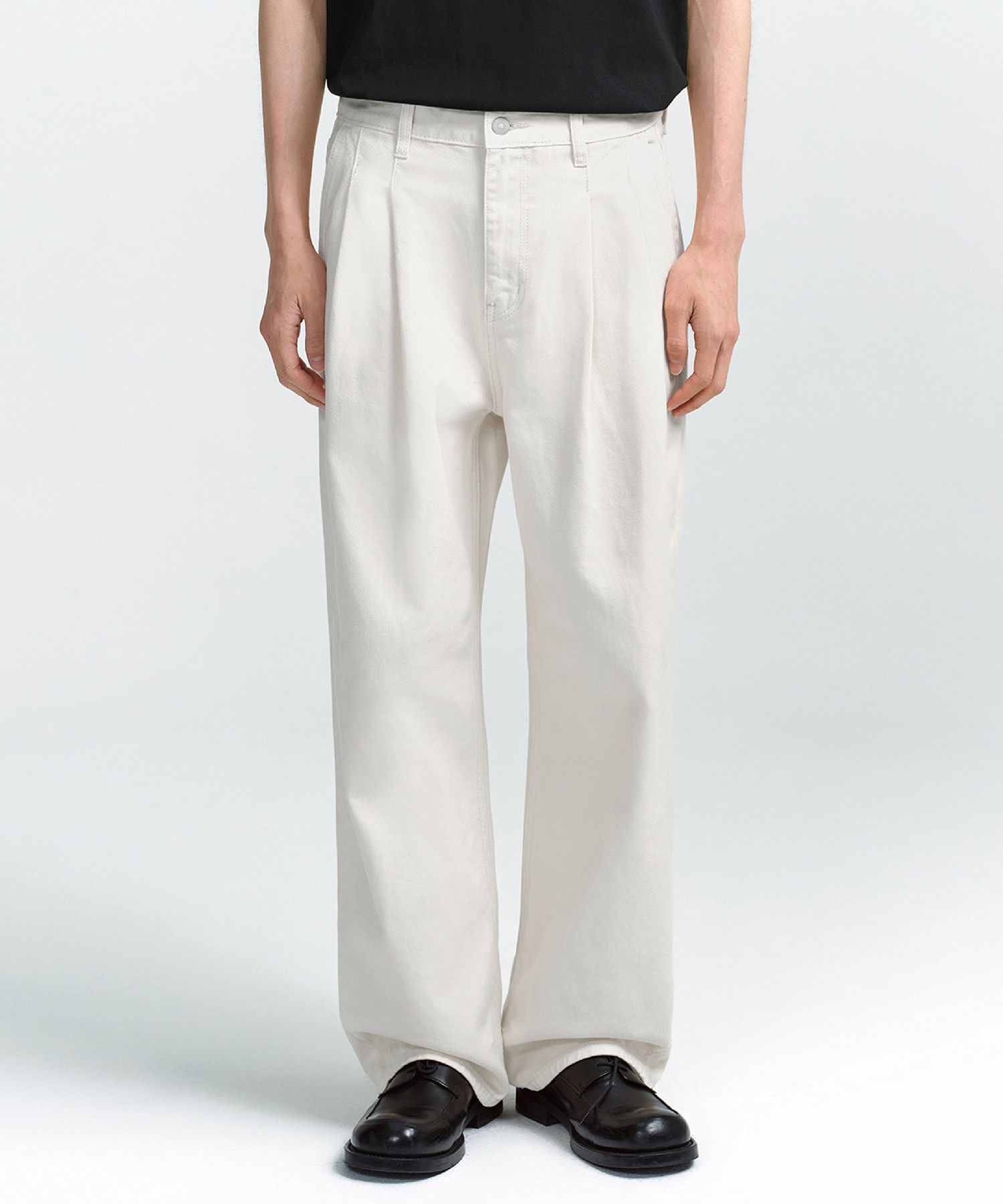 MUSINSA | MUSINSA STANDARD DOUBLE PLEATED WIDE DENIM PANTS