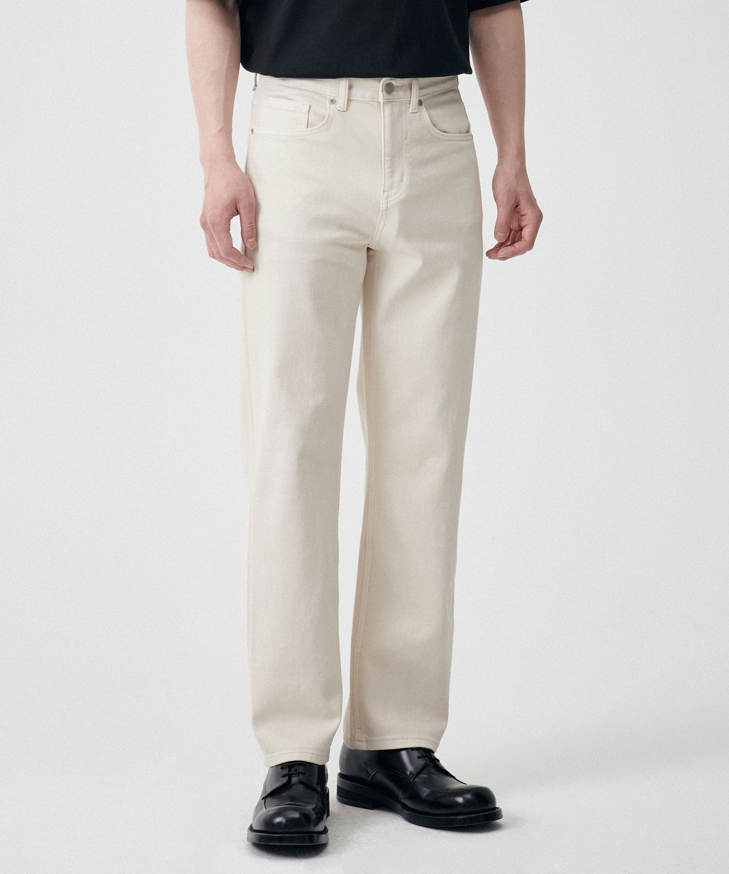 ★MUSINSA STANDARD★ Straight denim slacks cream MMDNP104-CR MUSINSA | MUSINSA STANDARD Loose Straight Denim Pants [Cream]