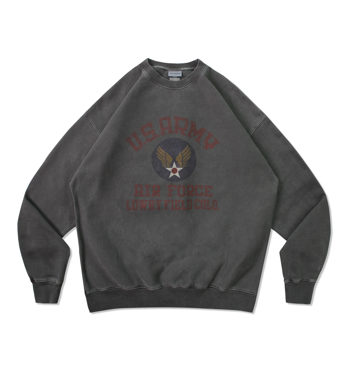 아웃스탠딩(OUTSTANDING) MIL SWEAT(US ARMY)_PIGMENT CHARCOAL
