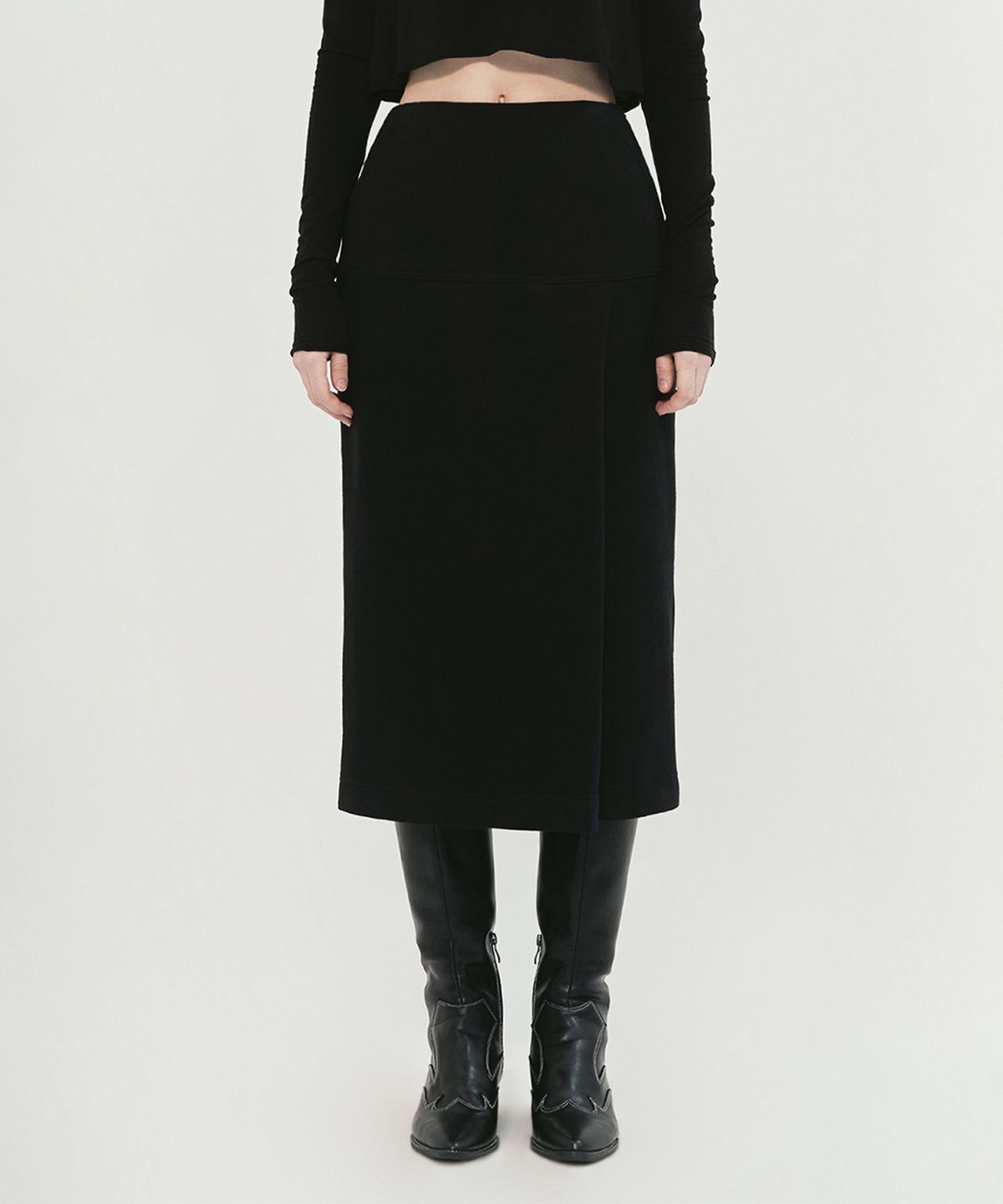 모노포비아(MONOPHOBIA) SKIRT IN CLASSIC COTTON JERSEY BLACK
