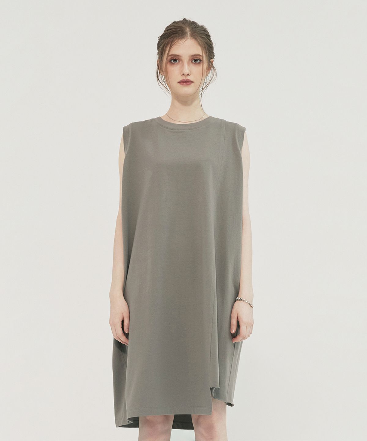 모노포비아(MONOPHOBIA) MONOPHOBIA FRIEZE DRESS ASH GREY