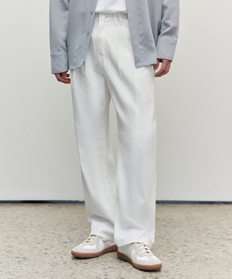 [여름원단]2Pleats Wide Jeans DCPT005Ivory