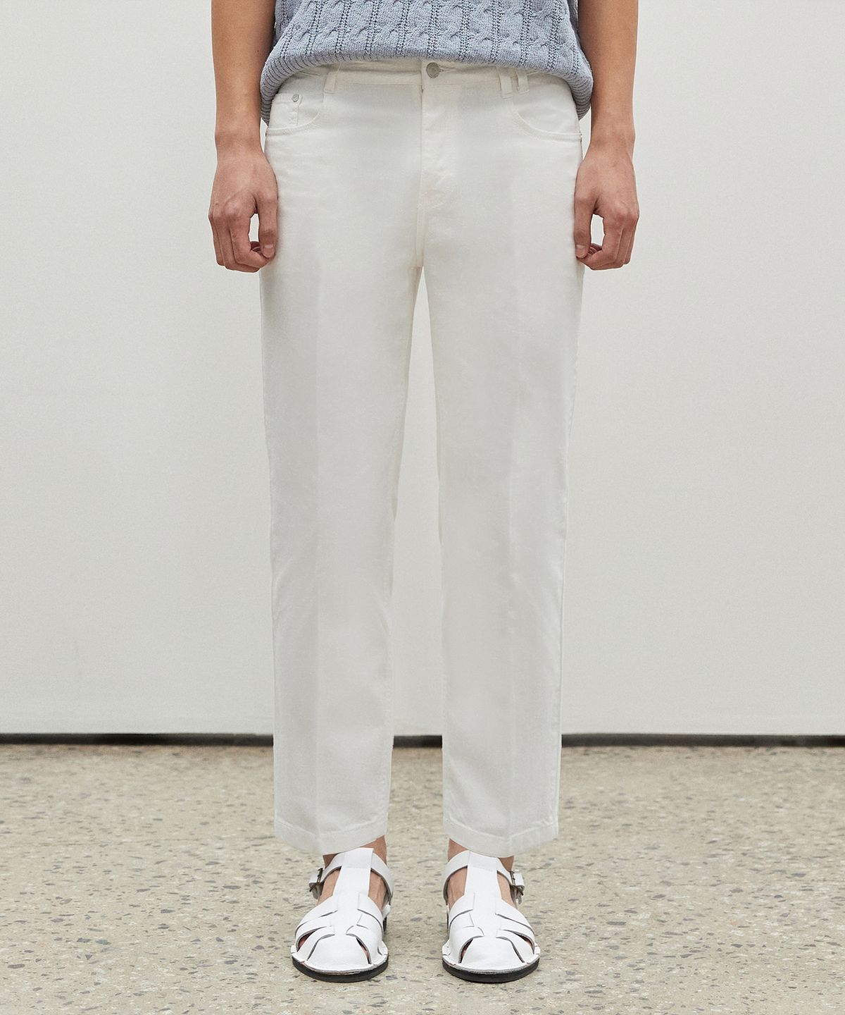 데케트(DECET) [여름원단]Cropped Tapered Jeans DCPT004Ivory