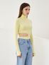 컷아웃 터틀넥  티셔츠 (옐로우)